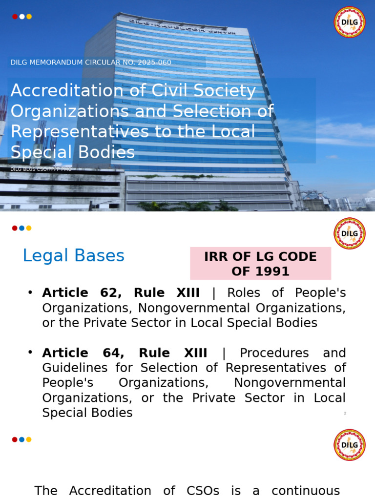 DILG Memo 2025-060: CSO Accreditation Guide | PDF | Government