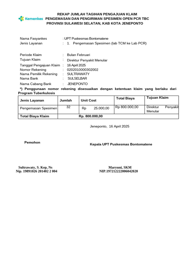 Format Rekap Tagihan Dan Invoice | PDF
