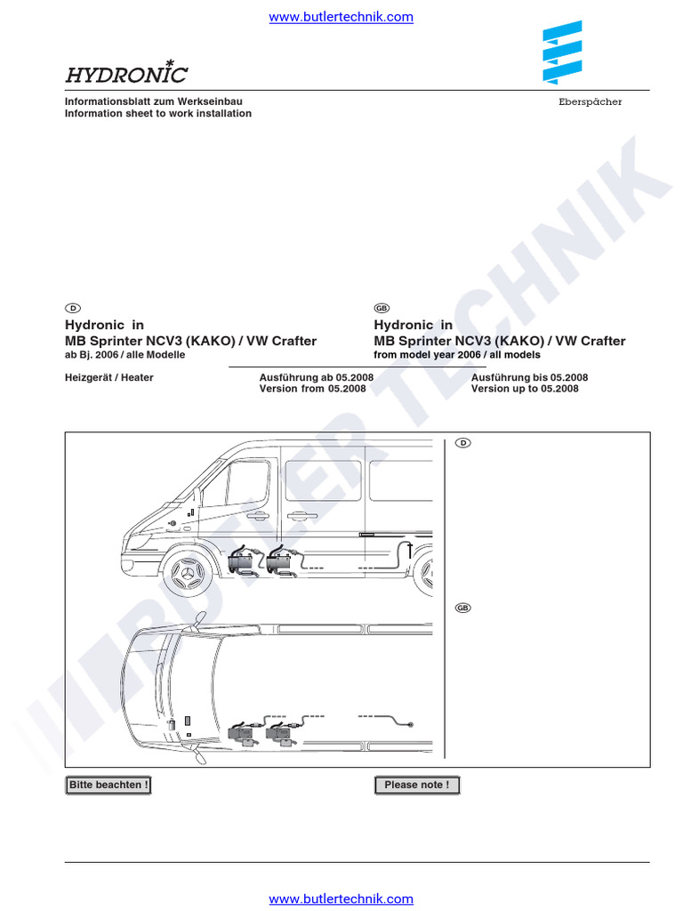 Eberspacher Espar d5ws Heater Mercedes Sprinter VW Crafter Manual | PDF