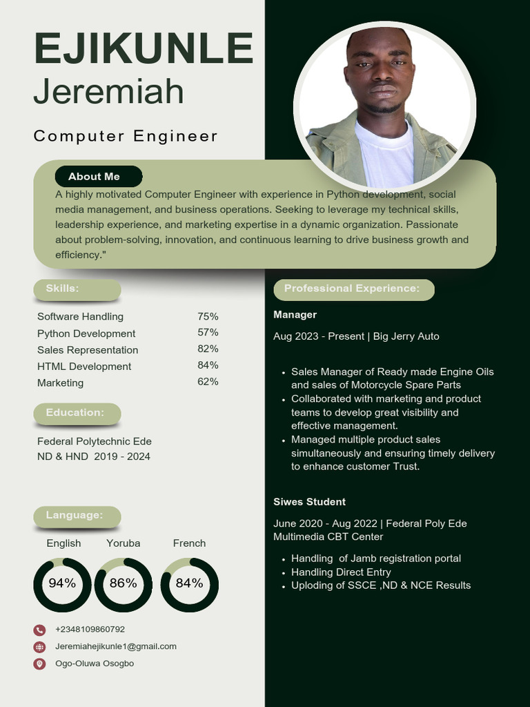 Ejikunle Jeremiah CV | PDF