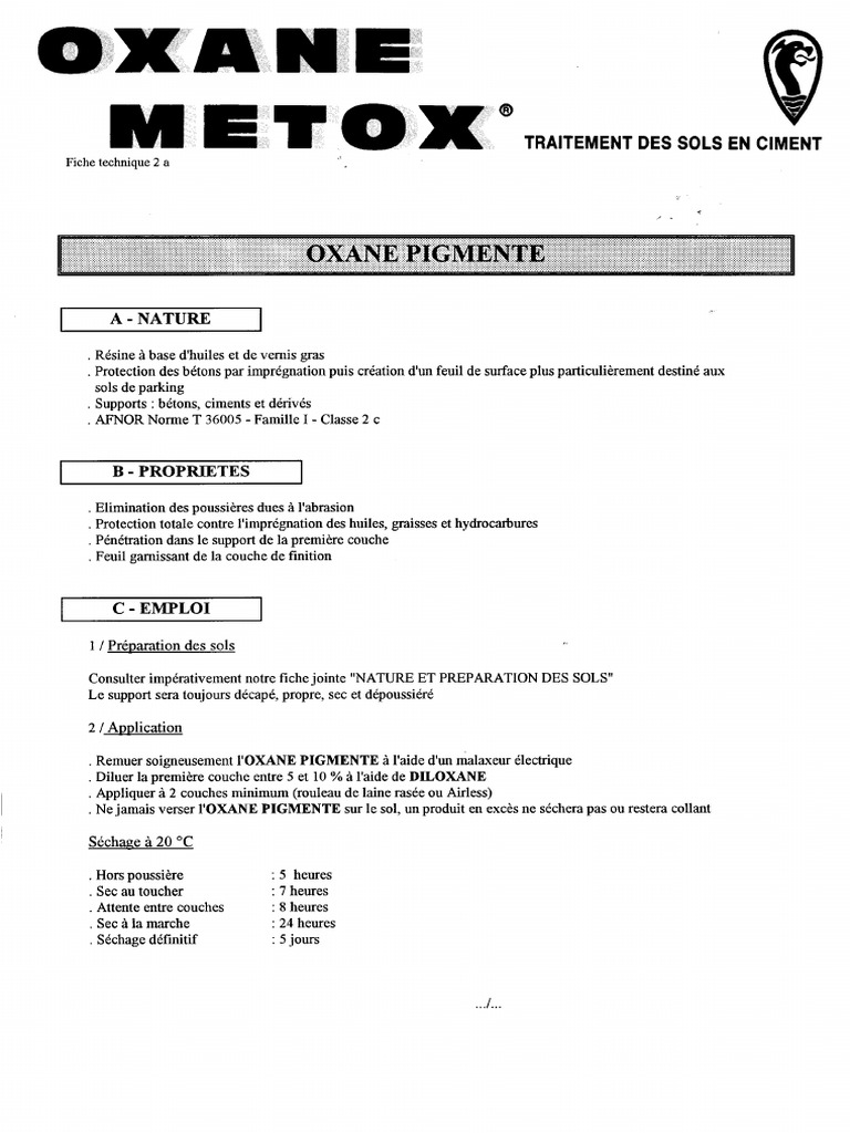 Oxane Metox | PDF