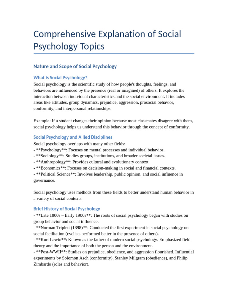 Key Topics in Social Psychology | PDF | Social Psychology | Self Esteem