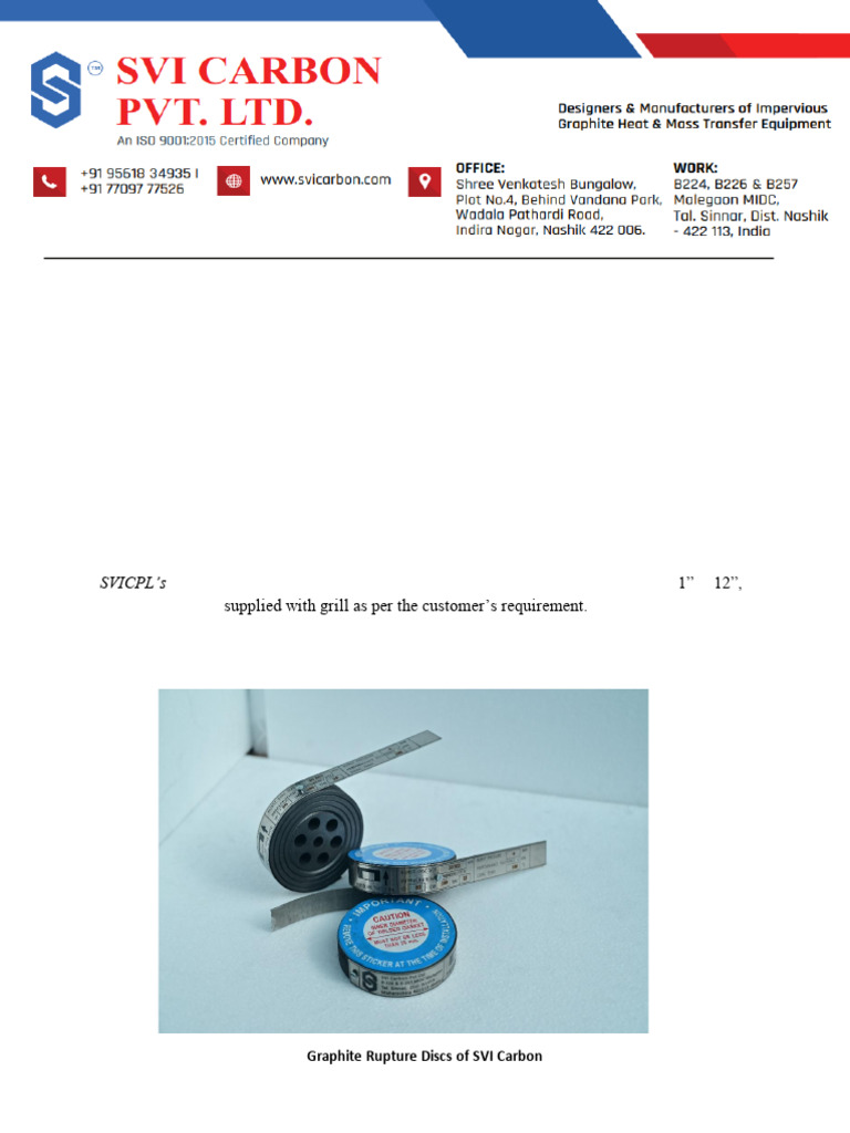 Graphite Rupture Discs for Safety | PDF