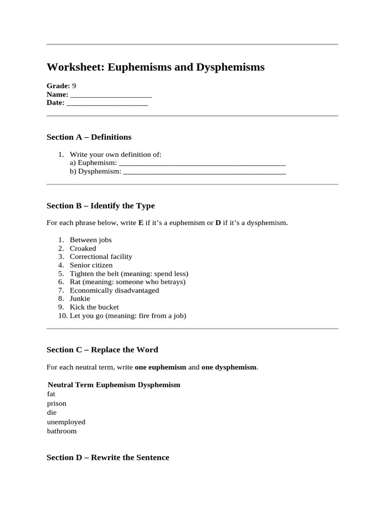 Euphimisms | PDF