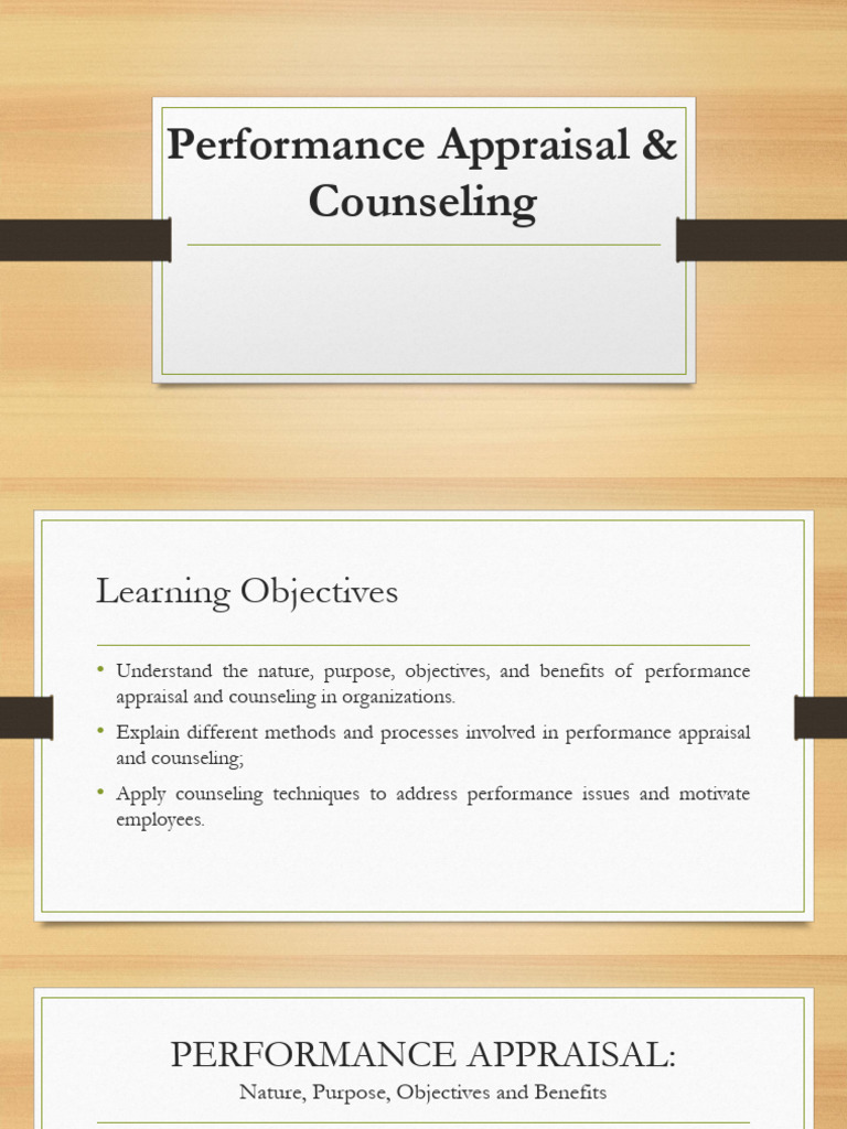 Performance Appraisal and Counseling Guide | PDF | Performance ...