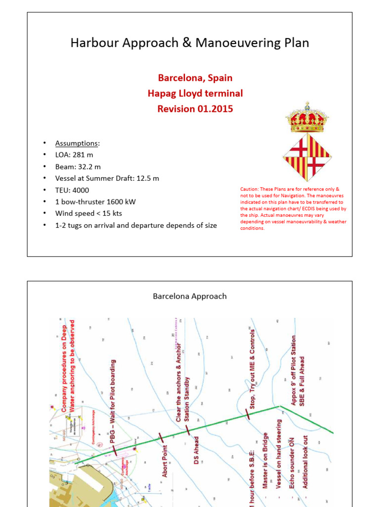Barcelona Hapag Lloyd Maneuvering Plan | PDF | Water Transport | Watercraft