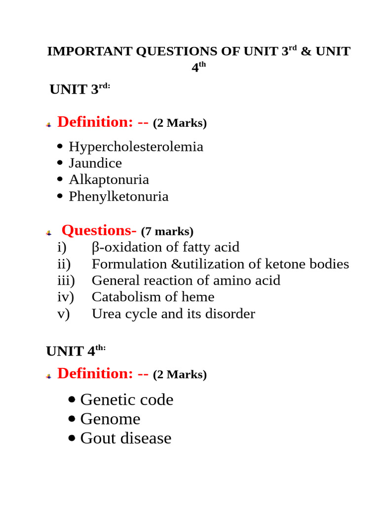Important Questions of Unit 3rd & 4th | PDF