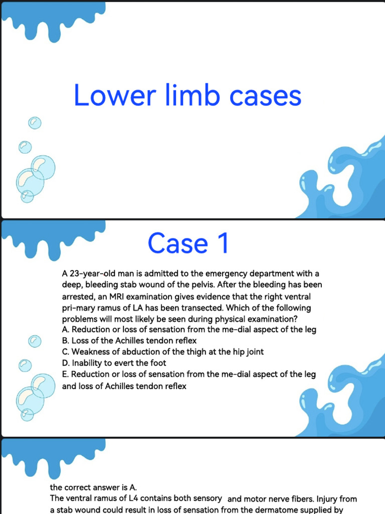 Lower Limb Case Scenarios | PDF | Human Leg | Knee