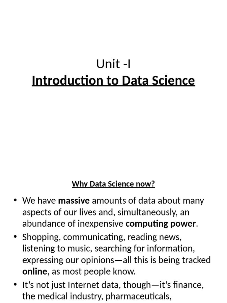 Unit I Datafication - III | PDF | Data Science | Science