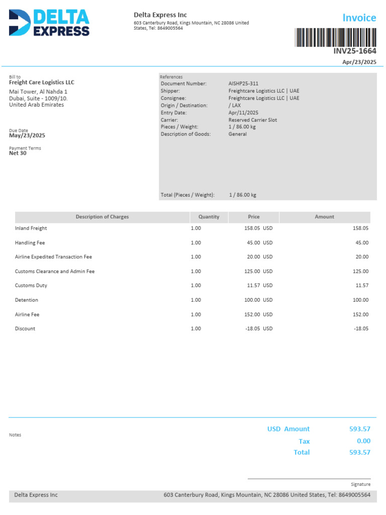 Invoices INV25-1664 | PDF
