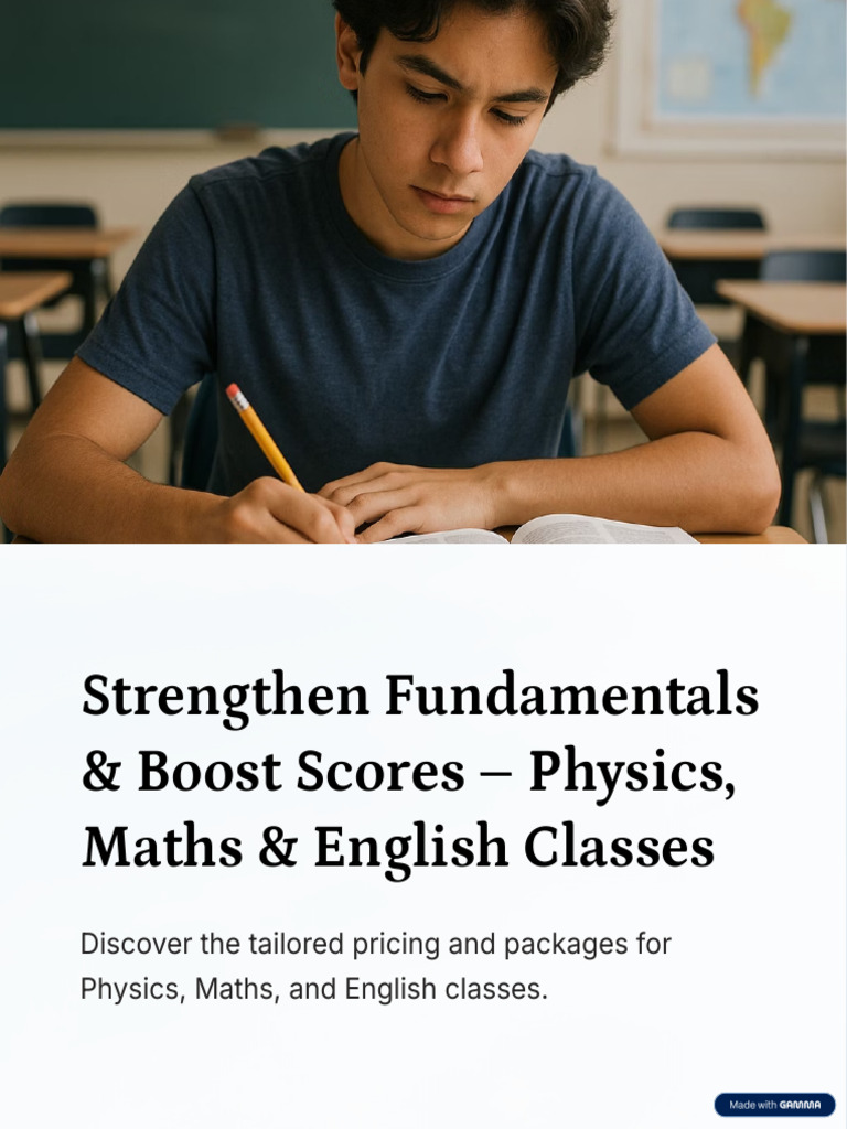 Affordable Physics, Maths & English Classes | PDF