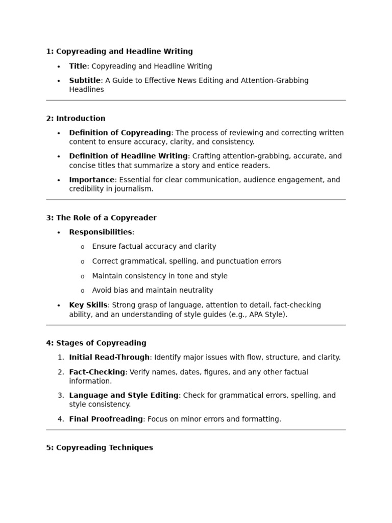 IJR Campus Journalism Copy Reading and Headline Writing | PDF | Human ...