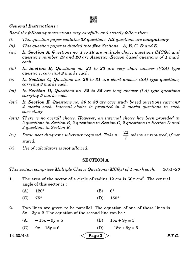 Comprehensive Exam Question Paper | PDF | Circle | Numbers