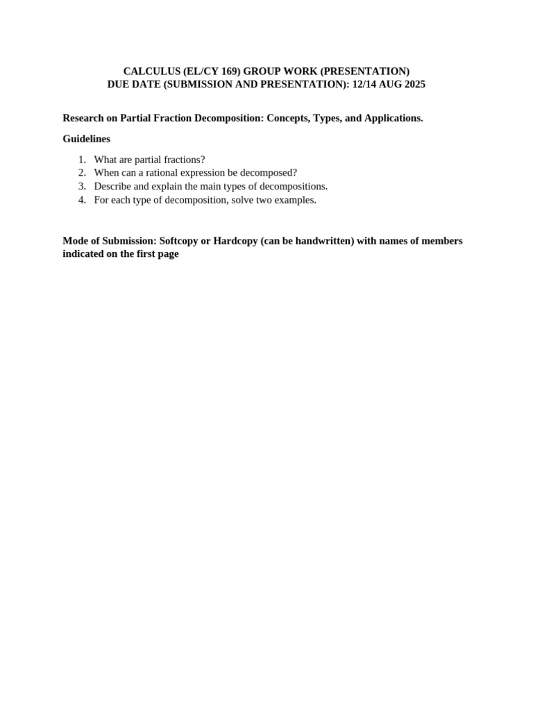 Partial Fraction Decomposition Guide | PDF