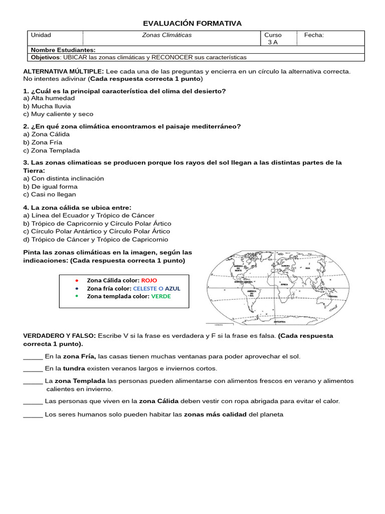 Evaluación de Zonas Climáticas 3 A | PDF | Clima templado | Zona tropical