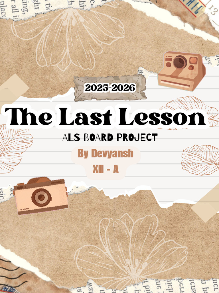 The Last Lesson: ALS Project 2025-2026 | PDF