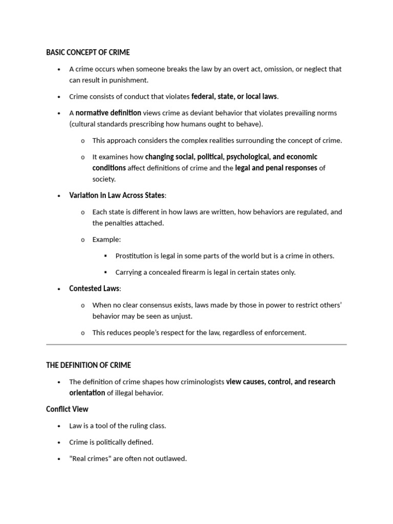 Overview of Crime Types and Definitions | PDF | Deviance (Sociology ...