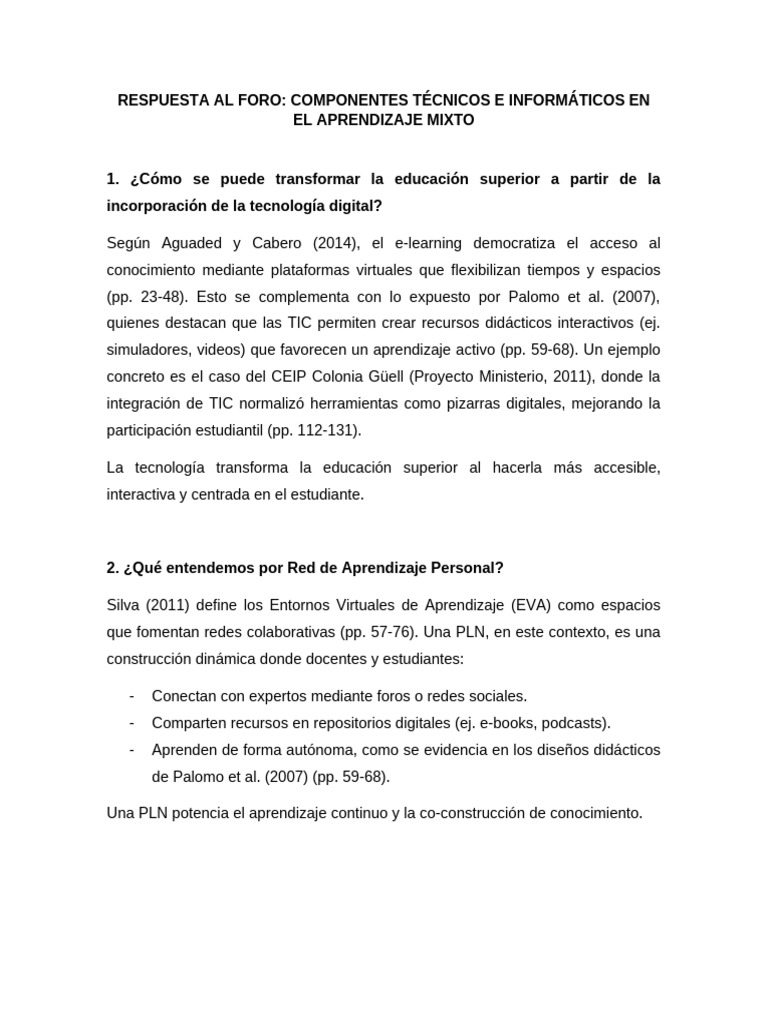 Foro 2 Tecnologia Utel | PDF | Enseñando | Aprendizaje