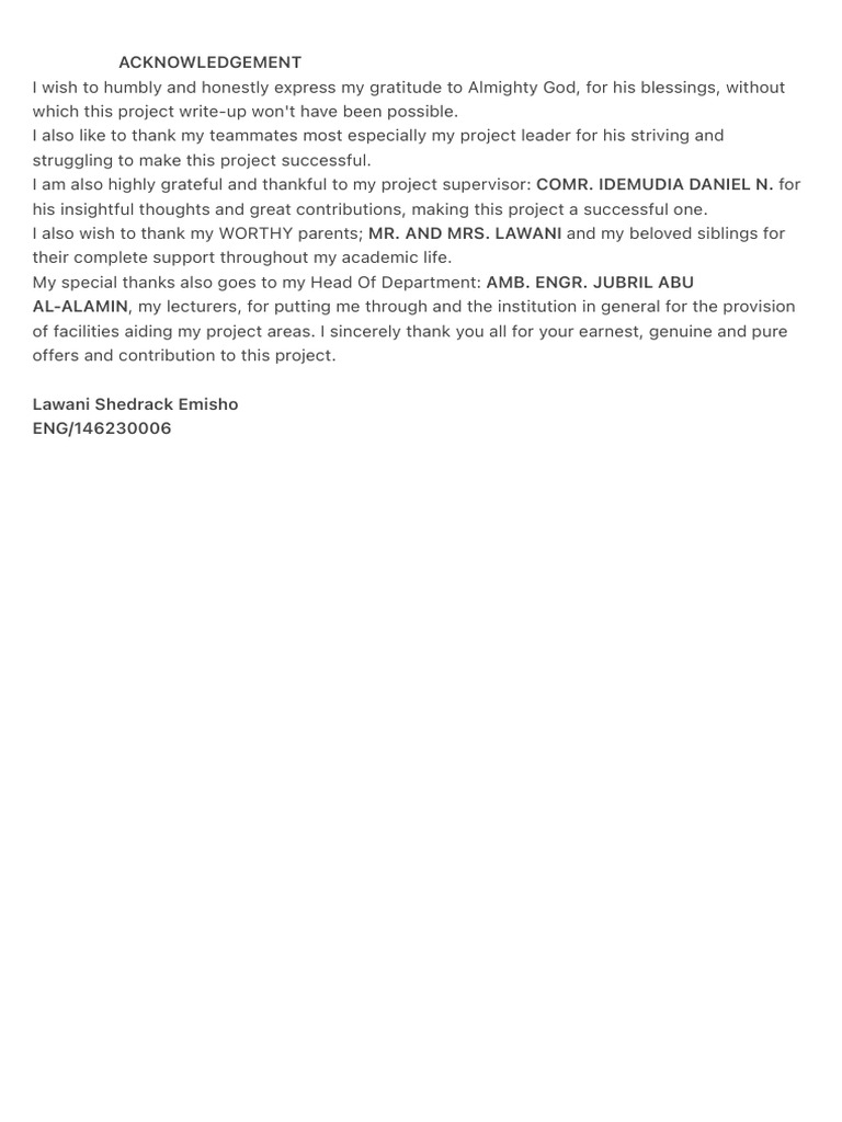 Acknowledgement | PDF