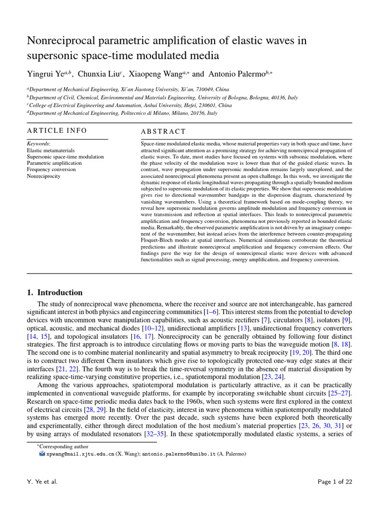 Supersonic Nonreciprocal Wave Amplification | PDF | Waves | Wavenumber