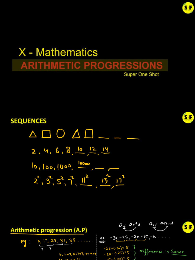 ARITHMETIC PROG LECTURE Oneshot | PDF