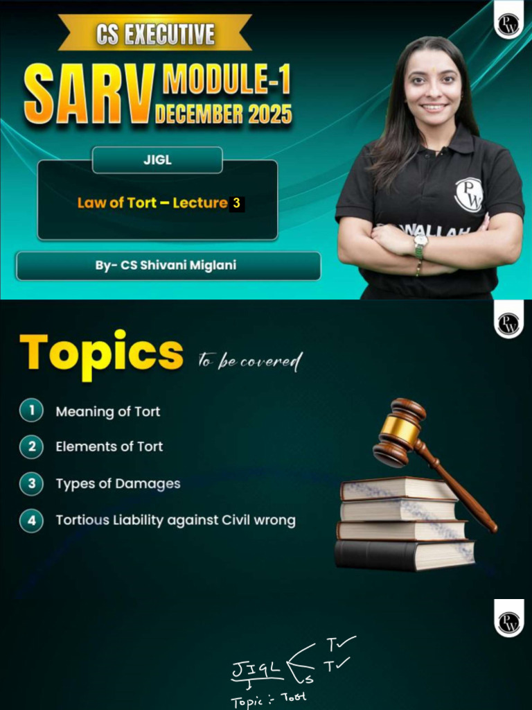 Law of Torts 03 - Class Notes | PDF
