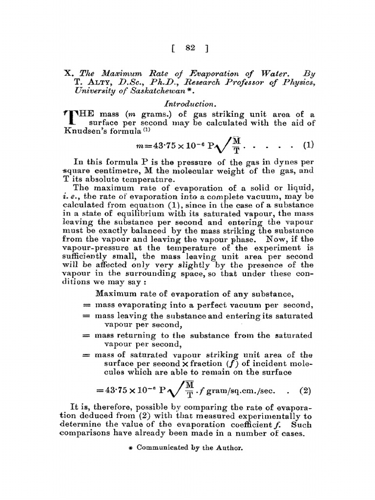 Maximum Water Evaporation Rate Analysis | PDF | Evaporation | Liquids