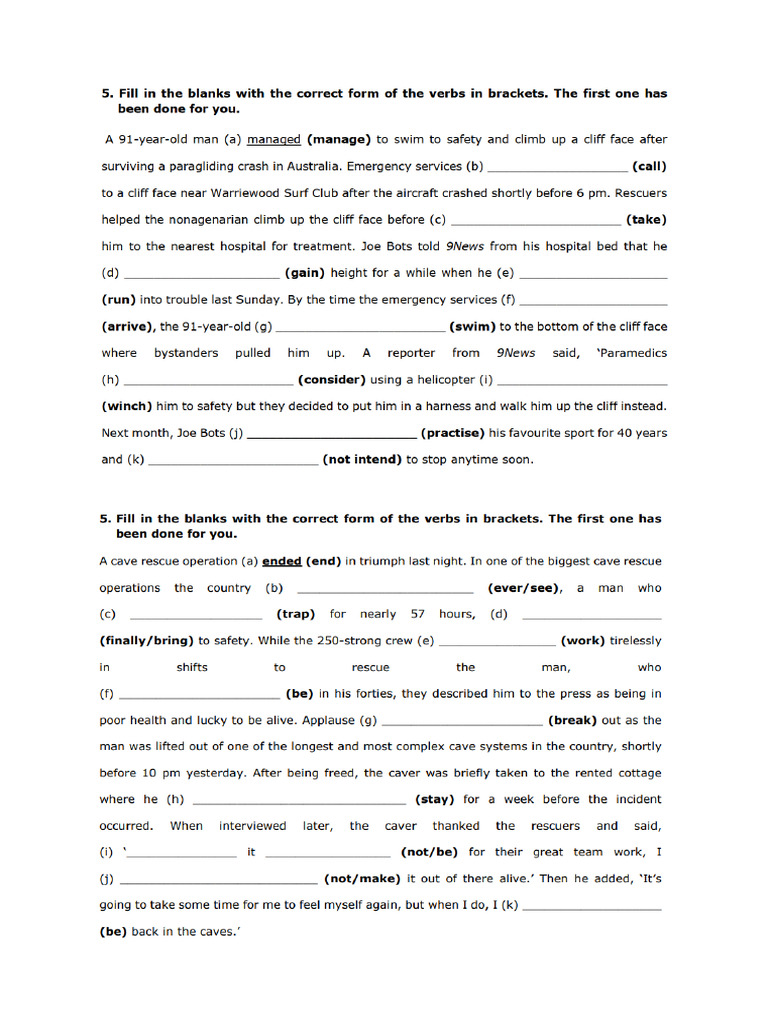 Training Verbs English B1 | PDF