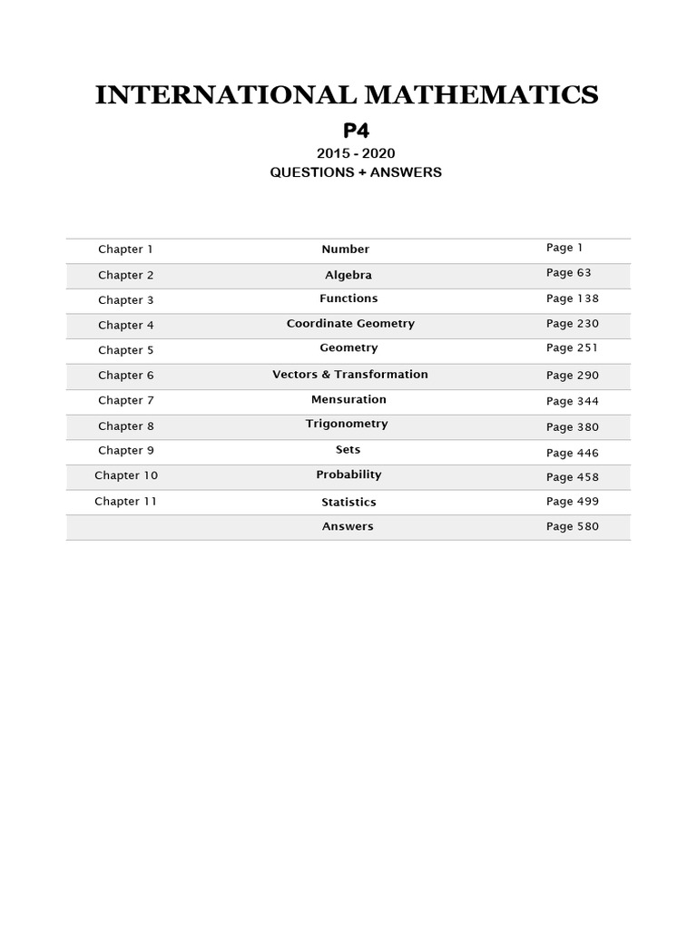 IGCSE Mathematics Past Papers 2015-2020 | PDF | Abstract Algebra ...