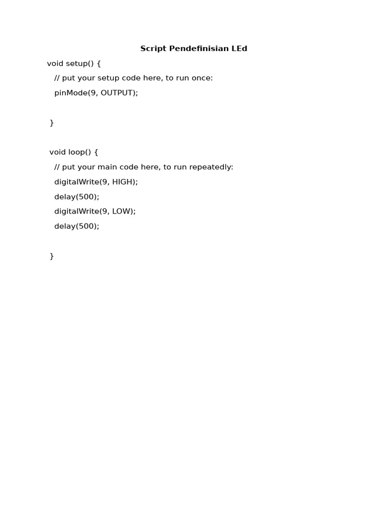 LED Control Script in Arduino | PDF