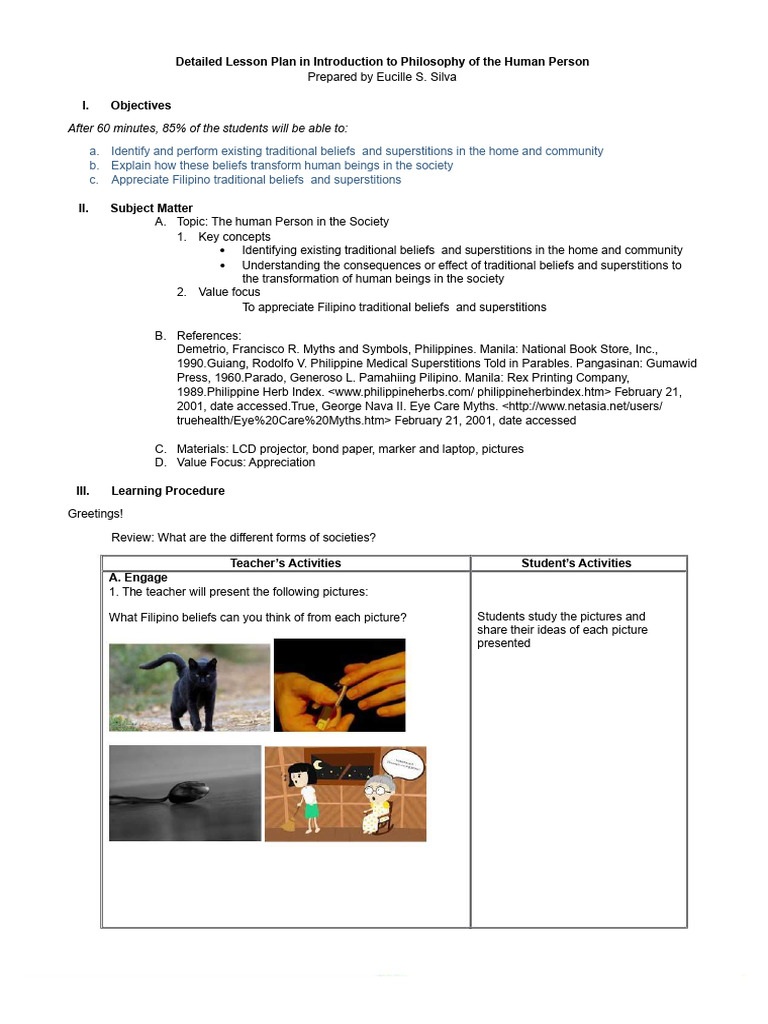 5 Es Detailed Lesson Plan - Compress | PDF | Superstitions