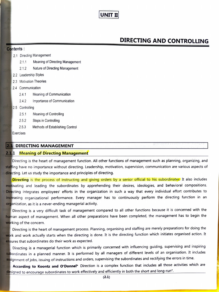 Effective Directing in Management | PDF | Leadership | Motivation