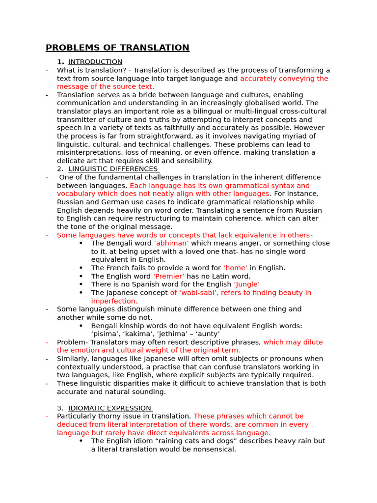Challenges in Translation Explained | PDF | Translations | Artificial ...