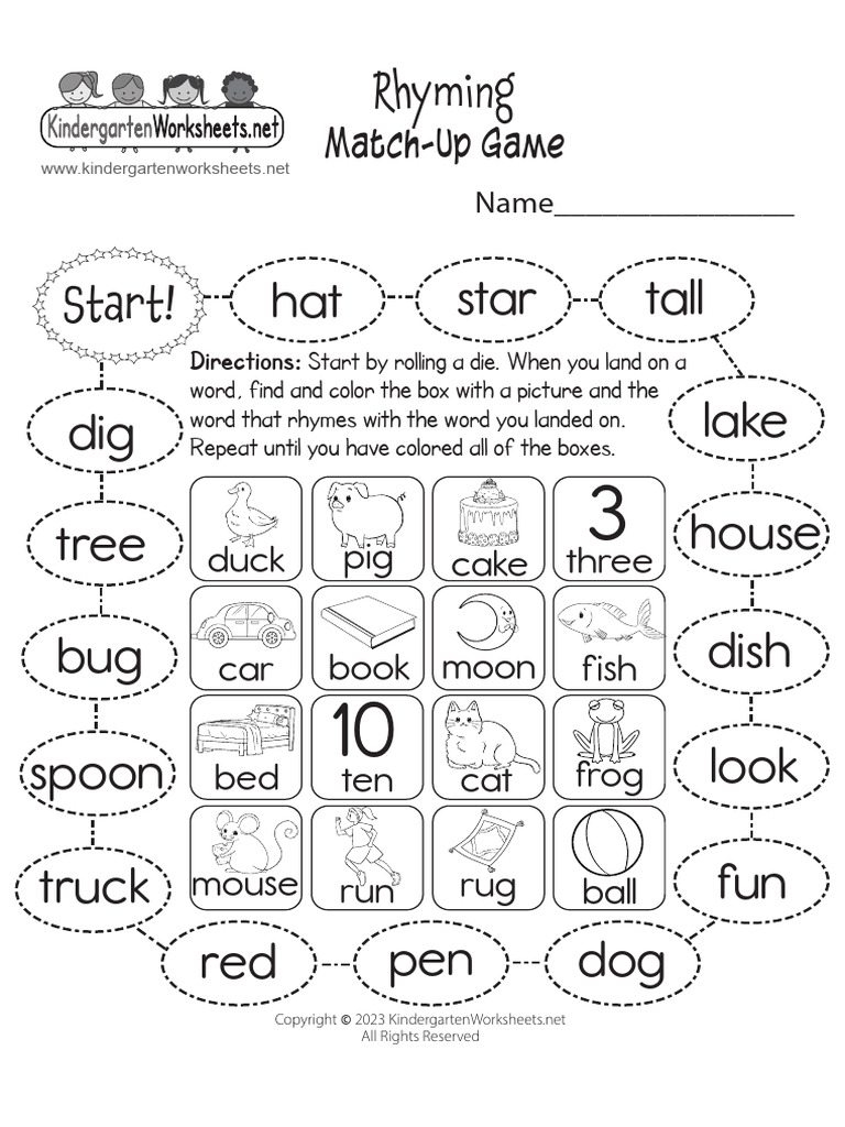 Rhyming Words Practice Worksheet | PDF