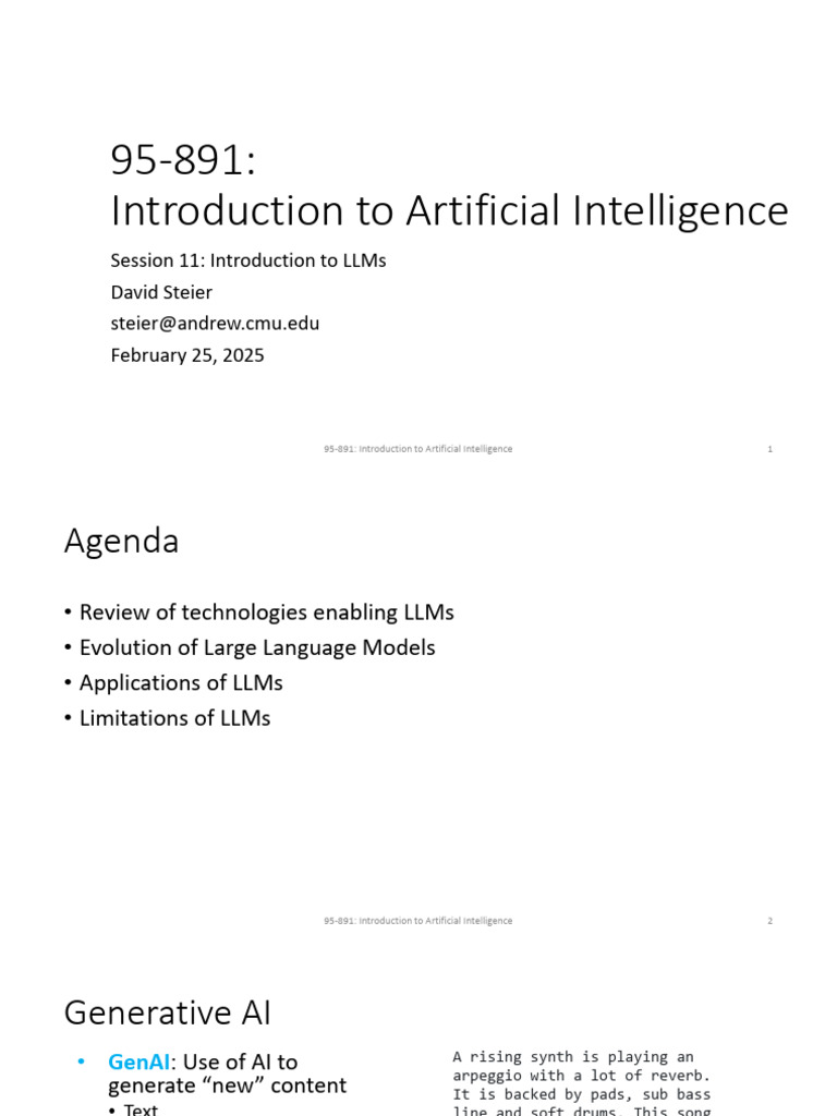 IAI Sp2025 Session 13 - Introduction To LLMs | PDF | Artificial ...