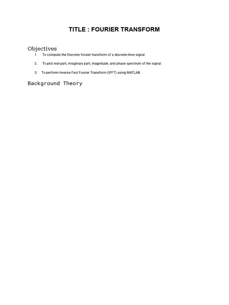 Fourier Transform and Convolution in MATLAB | PDF | Fast Fourier ...