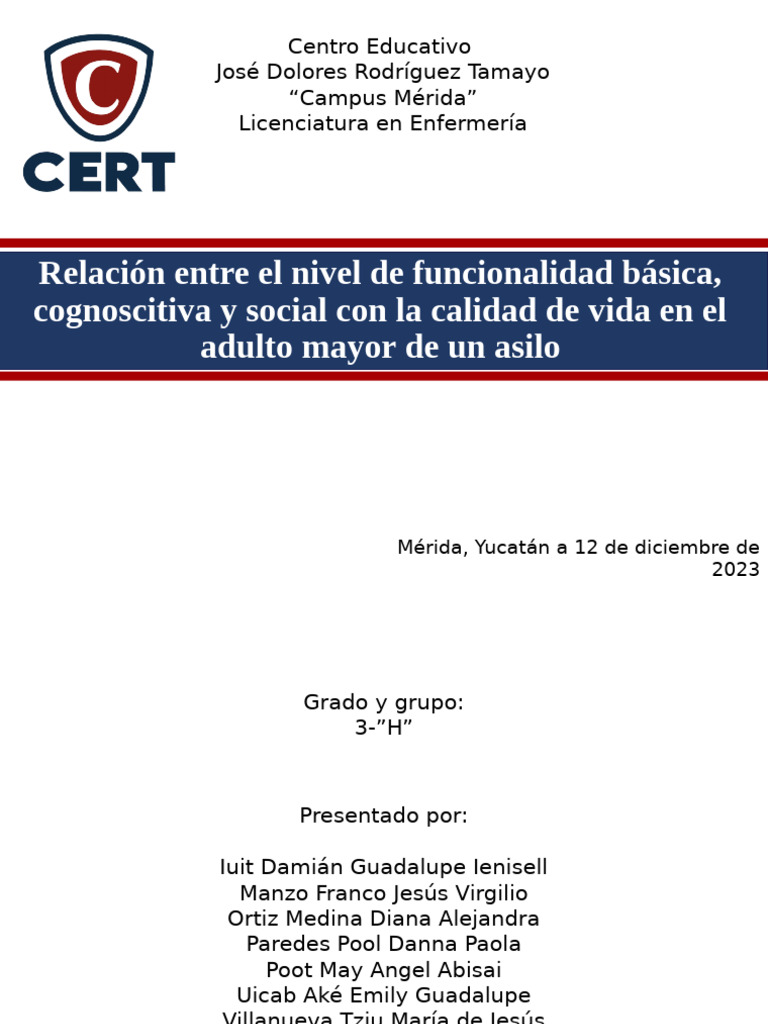 Funcionalidad y Calidad de Vida en Adultos Mayores | PDF | Vejez ...