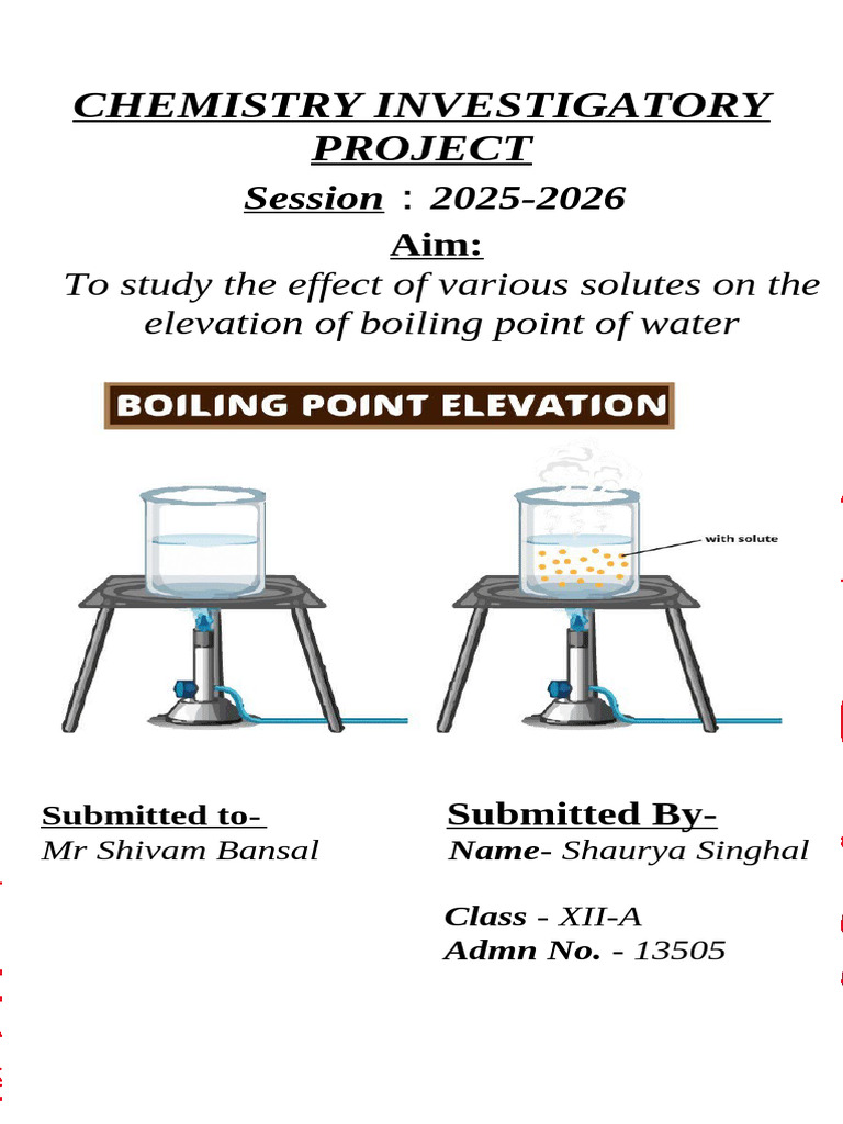 Boiling Point Elevation Study in Chemistry | PDF | Continuum Mechanics ...
