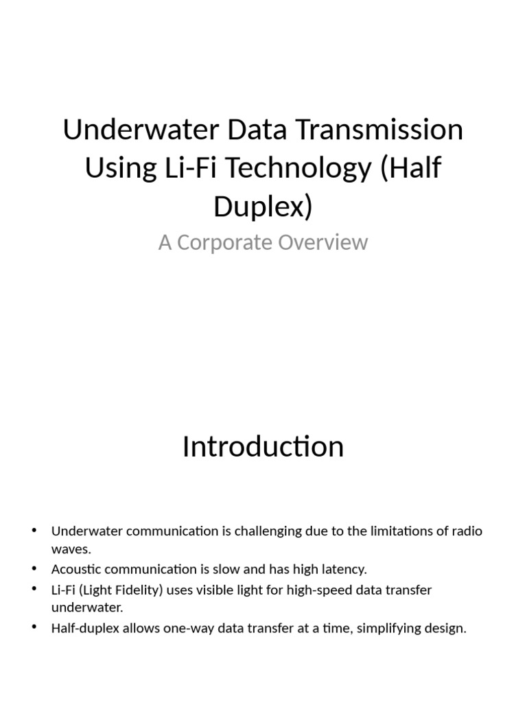 Li-Fi Underwater Data Transmission Guide | PDF