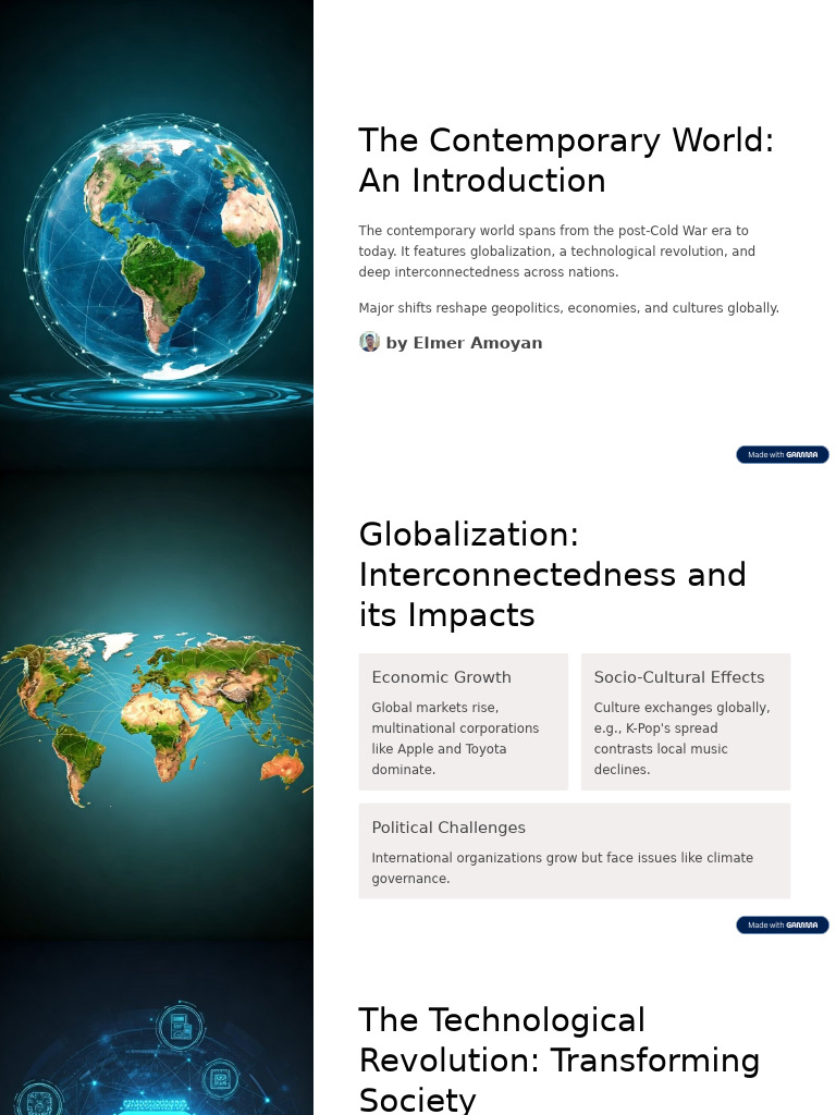 Contemporary World: Global Trends & Challenges | PDF | Globalization ...