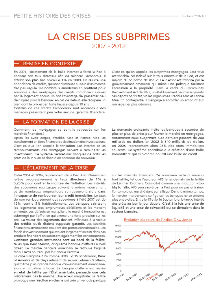 La Crise Des Subprimes Combiné | PDF | Crise des subprimes | Crise ...