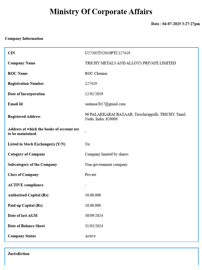 Ministry of Corporate Affairs - MCA Services-1 | PDF