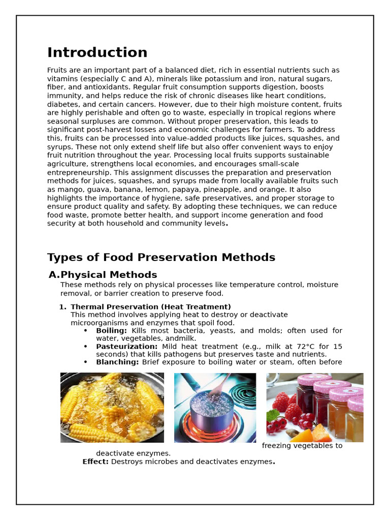 Fruit Preservation Techniques Explained | PDF | Food Preservation | Juice