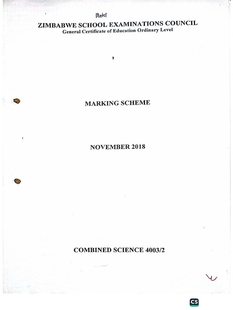 Combined Science..Nov 2018 P2 - 17 | PDF