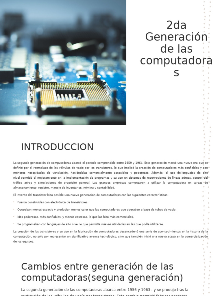 2da Generacion de Las Computadoras | PDF | Lenguaje de programación ...