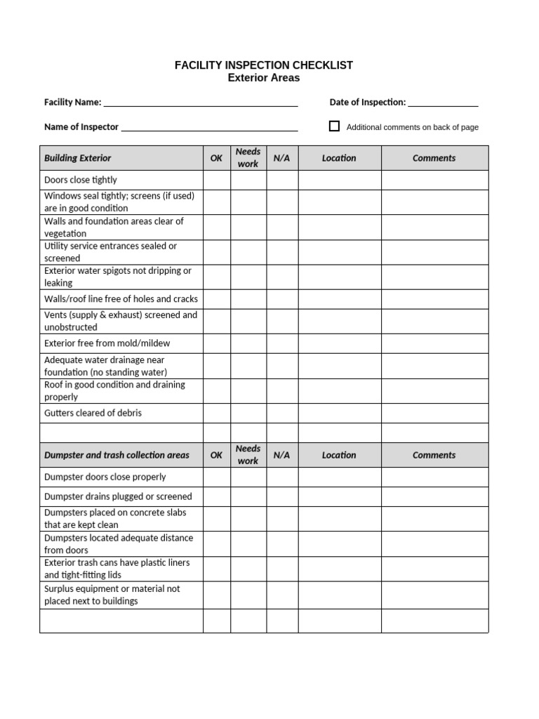 Facility Inspection Ext | PDF