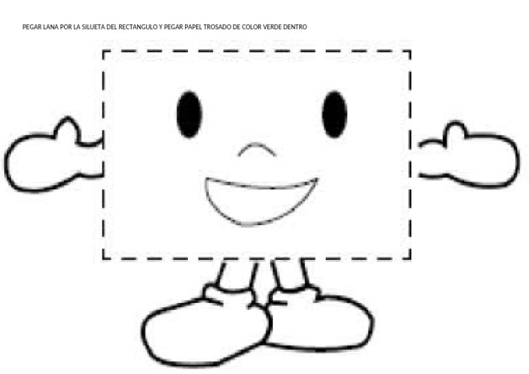 Pegar Lana Por La Silueta Del Rectangulo y Pegar Papel Trosado de Color ...