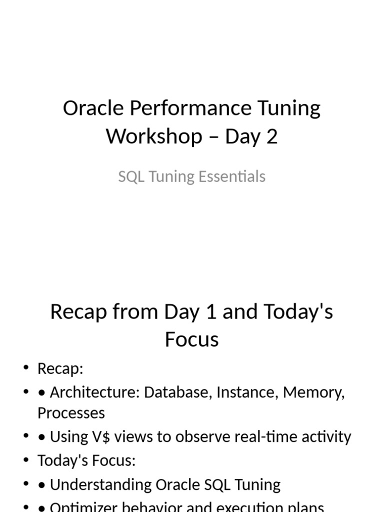 Oracle SQL Tuning Essentials Guide | PDF