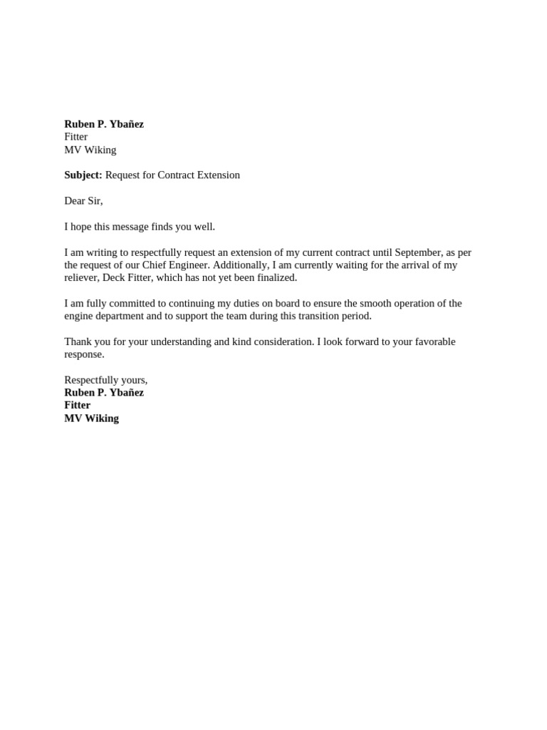 Extension Letter | PDF
