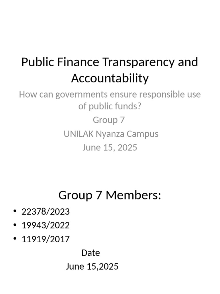 Enhancing Public Finance Accountability | PDF | Governance | Government ...